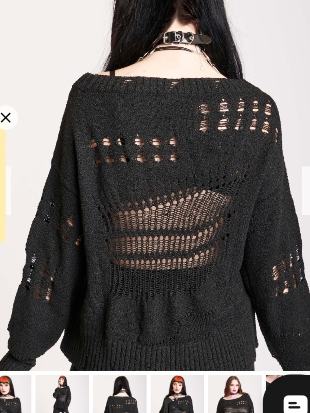 Midnight Hour Drop Stitch Distressed Sweater - Picture 2 of 2